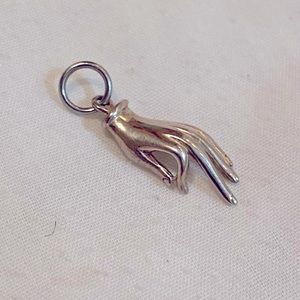 NWT hand mudra/ok hand sign silver charm from etsy